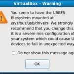VirtualBox Usbfs Warning