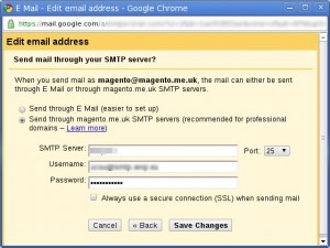 Set my own SMTP in Gmail Step 2