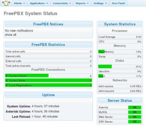 FreePBX server green status